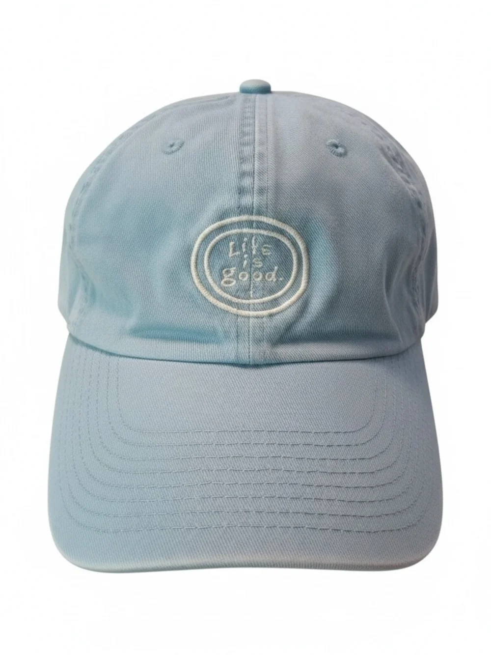 Life Is Good  Pastel Blue Baseball Hat with Embroidered Logo